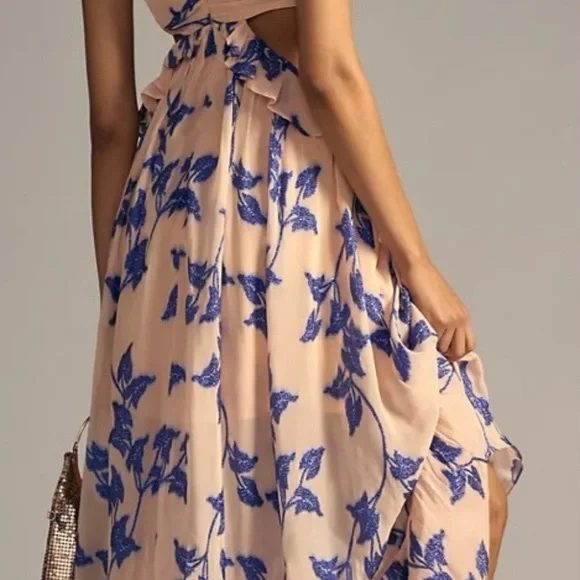 Not So Serious by Pallavi Mohan Ruffled High-Low Dress large petite - Picture 3 of 9